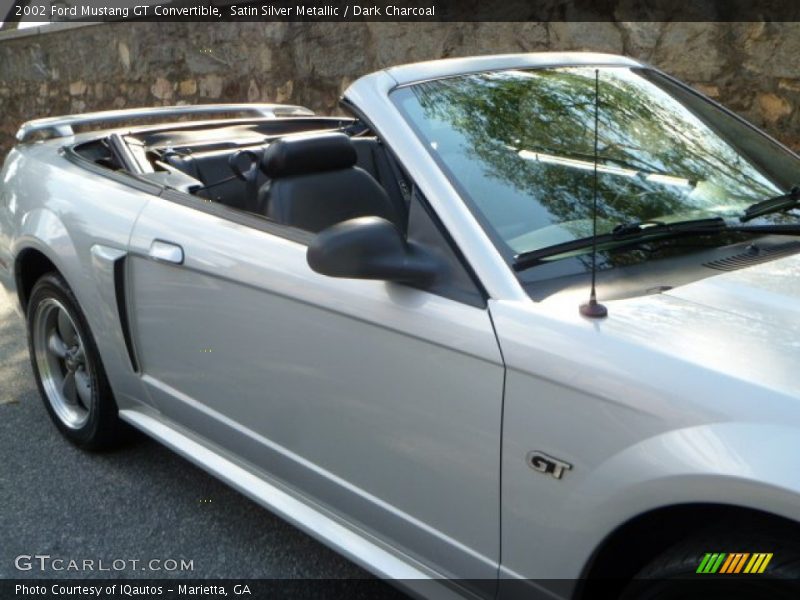 Satin Silver Metallic / Dark Charcoal 2002 Ford Mustang GT Convertible