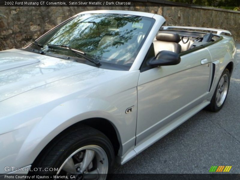 Satin Silver Metallic / Dark Charcoal 2002 Ford Mustang GT Convertible