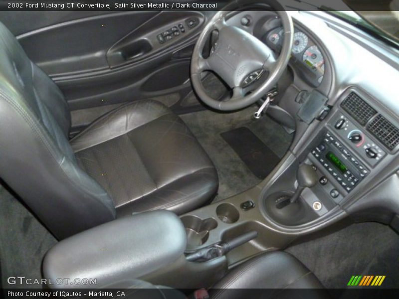 Satin Silver Metallic / Dark Charcoal 2002 Ford Mustang GT Convertible