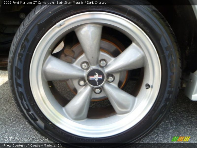 Satin Silver Metallic / Dark Charcoal 2002 Ford Mustang GT Convertible