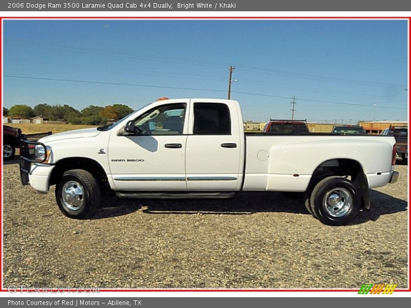 Bright White / Khaki 2006 Dodge Ram 3500 Laramie Quad Cab 4x4 Dually