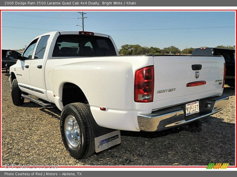 Bright White / Khaki 2006 Dodge Ram 3500 Laramie Quad Cab 4x4 Dually