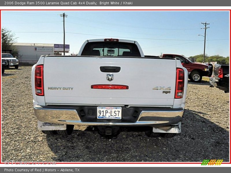 Bright White / Khaki 2006 Dodge Ram 3500 Laramie Quad Cab 4x4 Dually