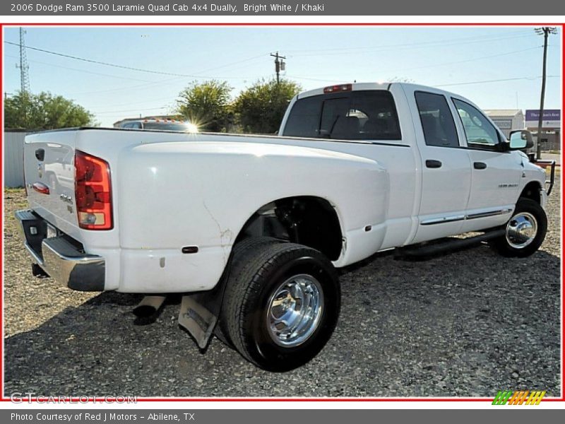 Bright White / Khaki 2006 Dodge Ram 3500 Laramie Quad Cab 4x4 Dually