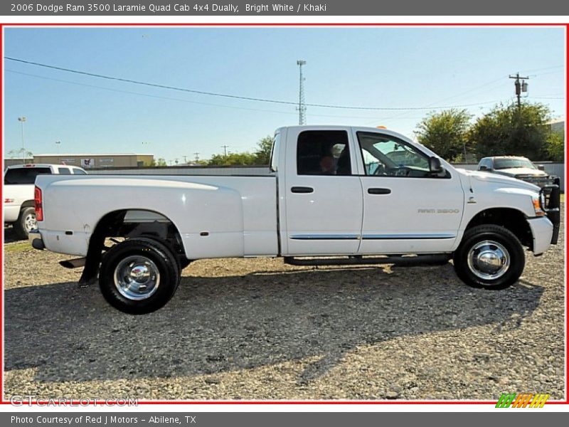 Bright White / Khaki 2006 Dodge Ram 3500 Laramie Quad Cab 4x4 Dually