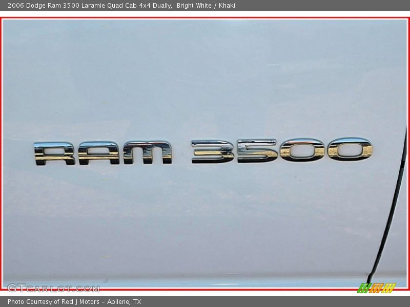 Bright White / Khaki 2006 Dodge Ram 3500 Laramie Quad Cab 4x4 Dually