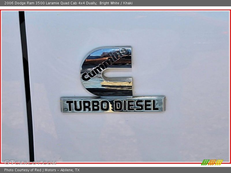 Bright White / Khaki 2006 Dodge Ram 3500 Laramie Quad Cab 4x4 Dually