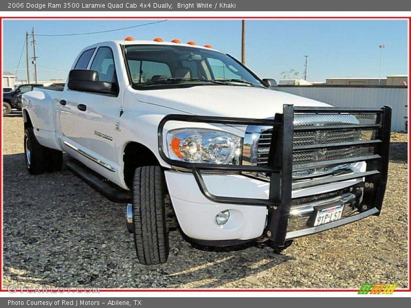 Bright White / Khaki 2006 Dodge Ram 3500 Laramie Quad Cab 4x4 Dually
