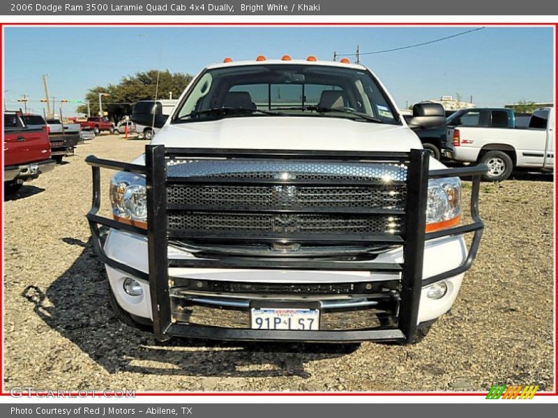 Bright White / Khaki 2006 Dodge Ram 3500 Laramie Quad Cab 4x4 Dually
