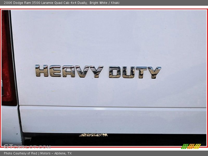 Bright White / Khaki 2006 Dodge Ram 3500 Laramie Quad Cab 4x4 Dually