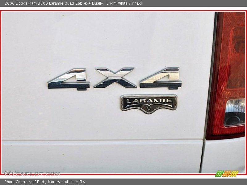 Bright White / Khaki 2006 Dodge Ram 3500 Laramie Quad Cab 4x4 Dually