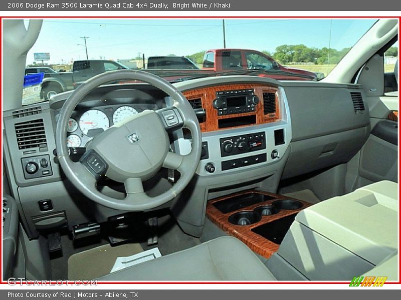 Bright White / Khaki 2006 Dodge Ram 3500 Laramie Quad Cab 4x4 Dually