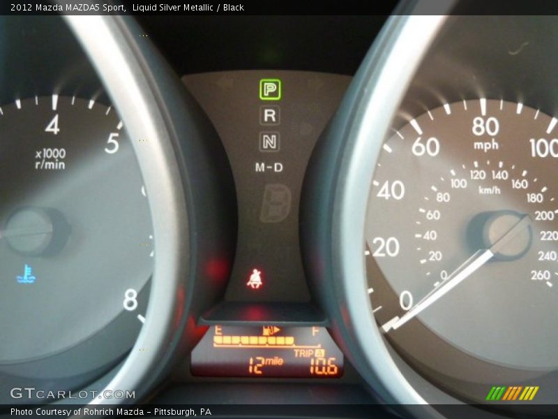 Liquid Silver Metallic / Black 2012 Mazda MAZDA5 Sport