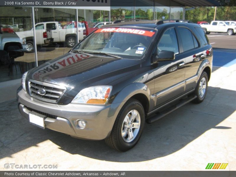 Ebony Black / Gray 2008 Kia Sorento EX