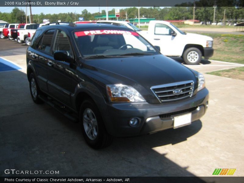 Ebony Black / Gray 2008 Kia Sorento EX