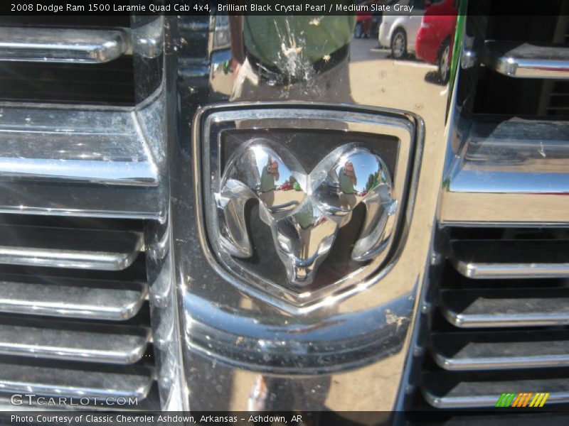 Brilliant Black Crystal Pearl / Medium Slate Gray 2008 Dodge Ram 1500 Laramie Quad Cab 4x4