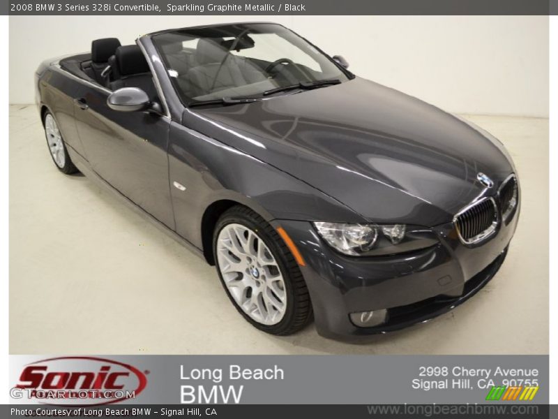 Sparkling Graphite Metallic / Black 2008 BMW 3 Series 328i Convertible