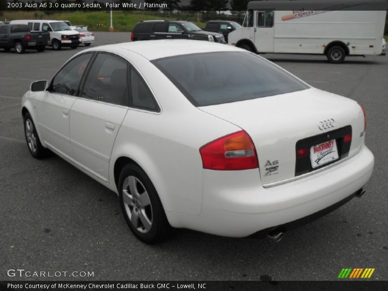 Polar White / Platinum 2003 Audi A6 3.0 quattro Sedan