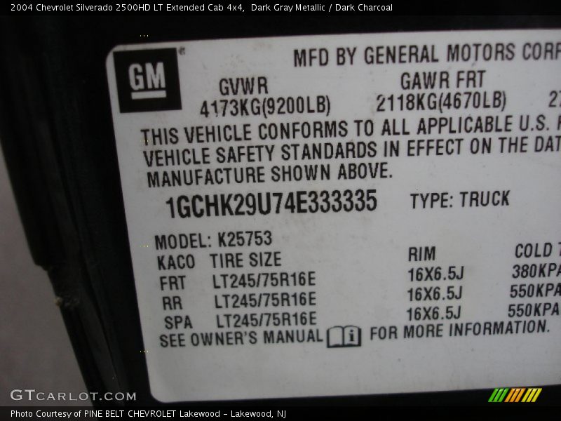 Dark Gray Metallic / Dark Charcoal 2004 Chevrolet Silverado 2500HD LT Extended Cab 4x4