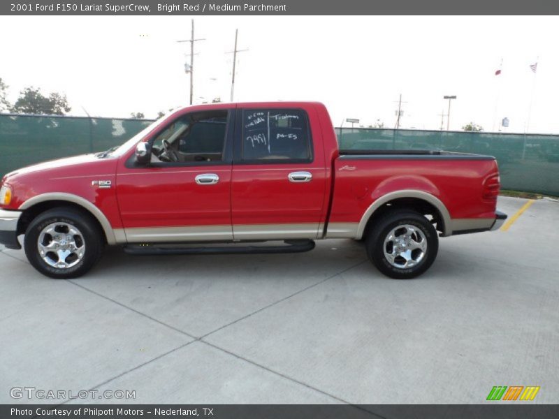 Bright Red / Medium Parchment 2001 Ford F150 Lariat SuperCrew