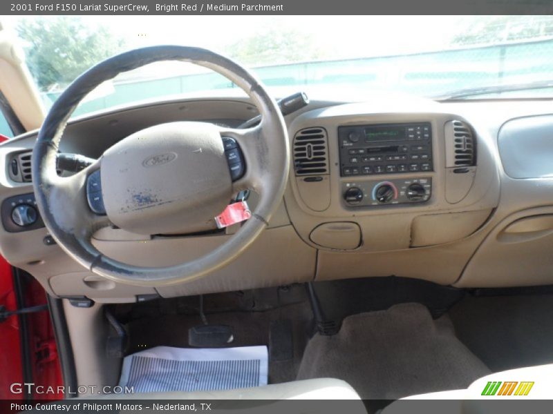 Bright Red / Medium Parchment 2001 Ford F150 Lariat SuperCrew