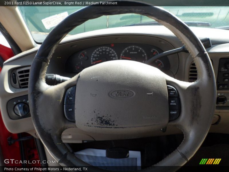 Bright Red / Medium Parchment 2001 Ford F150 Lariat SuperCrew
