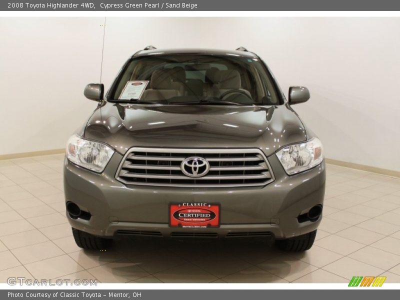 Cypress Green Pearl / Sand Beige 2008 Toyota Highlander 4WD