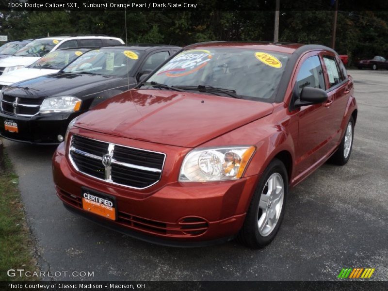 Sunburst Orange Pearl / Dark Slate Gray 2009 Dodge Caliber SXT