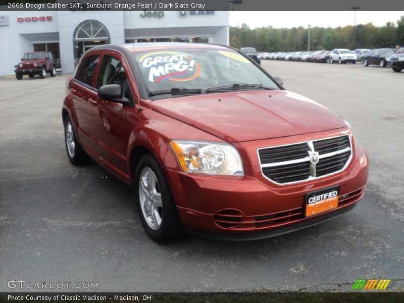 Sunburst Orange Pearl / Dark Slate Gray 2009 Dodge Caliber SXT