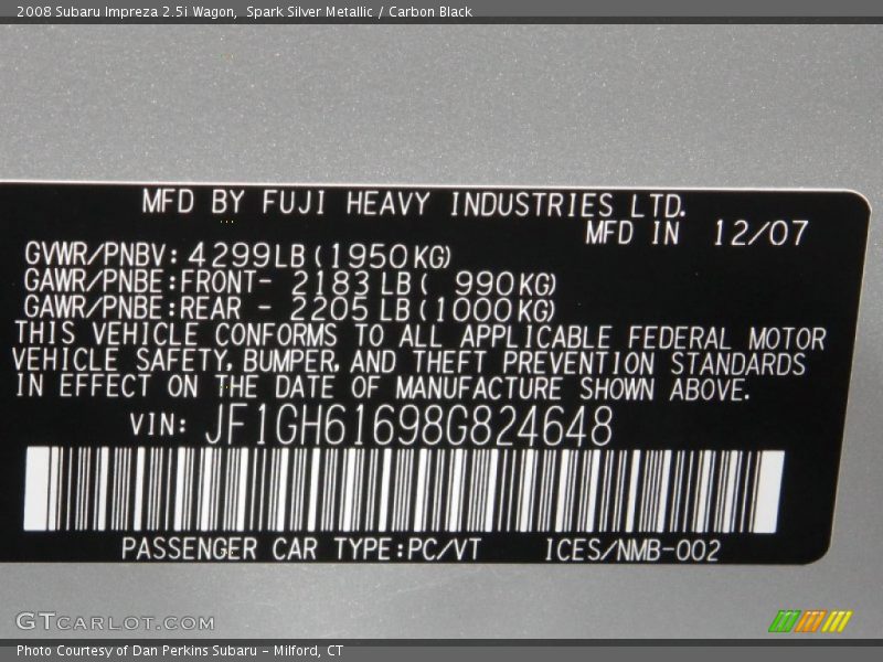 Spark Silver Metallic / Carbon Black 2008 Subaru Impreza 2.5i Wagon