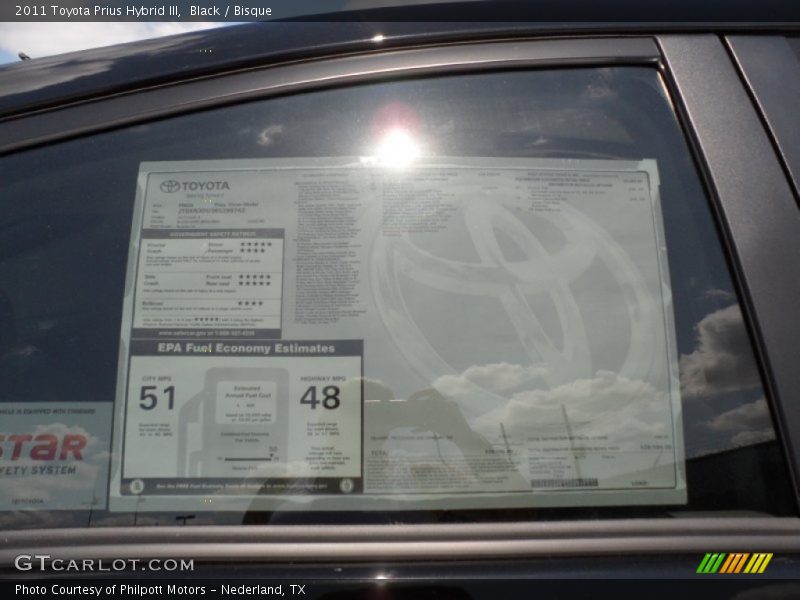 Black / Bisque 2011 Toyota Prius Hybrid III