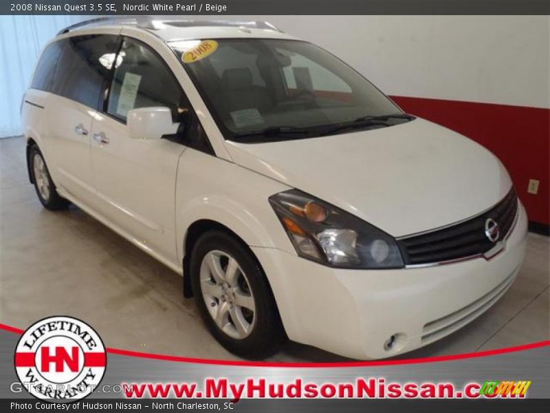 Nordic White Pearl / Beige 2008 Nissan Quest 3.5 SE
