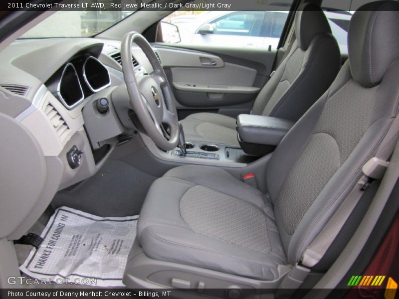 Red Jewel Metallic / Dark Gray/Light Gray 2011 Chevrolet Traverse LT AWD