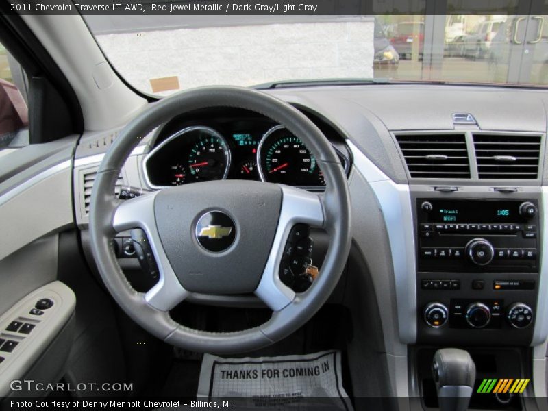 Red Jewel Metallic / Dark Gray/Light Gray 2011 Chevrolet Traverse LT AWD