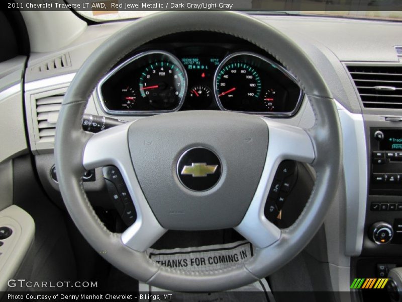Red Jewel Metallic / Dark Gray/Light Gray 2011 Chevrolet Traverse LT AWD