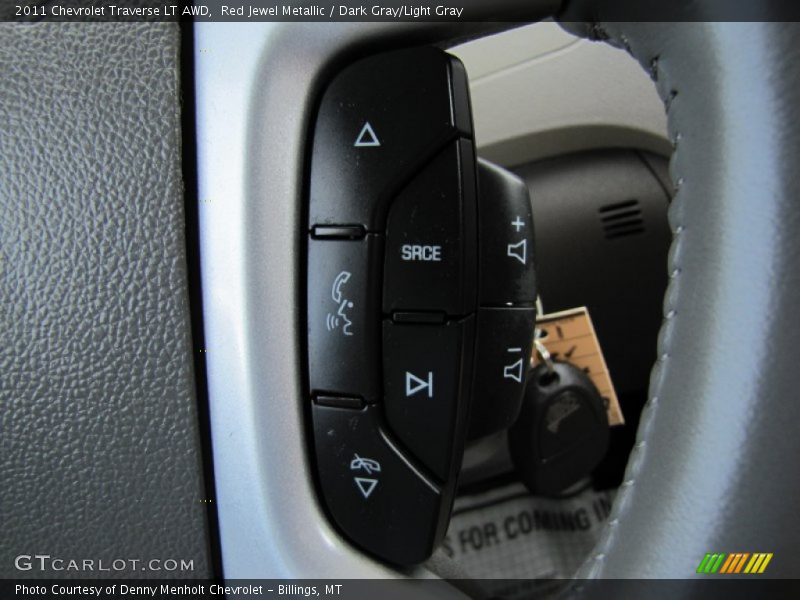Red Jewel Metallic / Dark Gray/Light Gray 2011 Chevrolet Traverse LT AWD