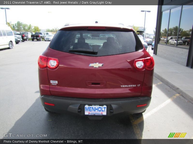 Red Jewel Metallic / Dark Gray/Light Gray 2011 Chevrolet Traverse LT AWD