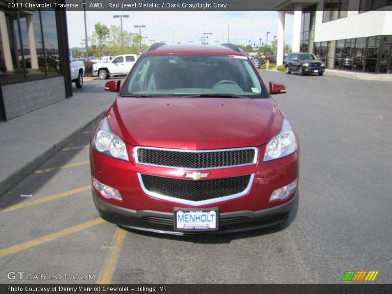 Red Jewel Metallic / Dark Gray/Light Gray 2011 Chevrolet Traverse LT AWD