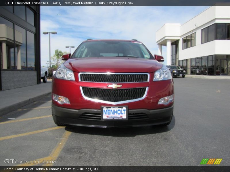 Red Jewel Metallic / Dark Gray/Light Gray 2011 Chevrolet Traverse LT AWD