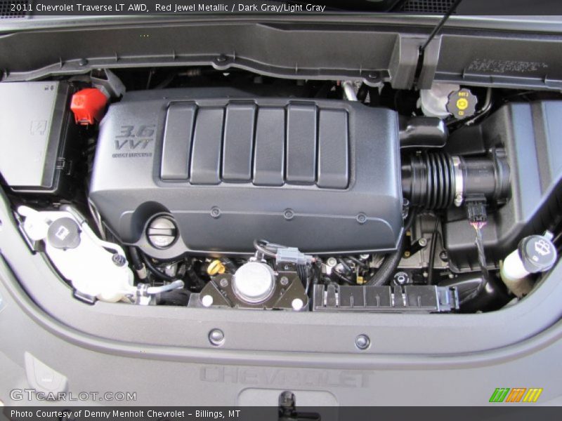 Red Jewel Metallic / Dark Gray/Light Gray 2011 Chevrolet Traverse LT AWD