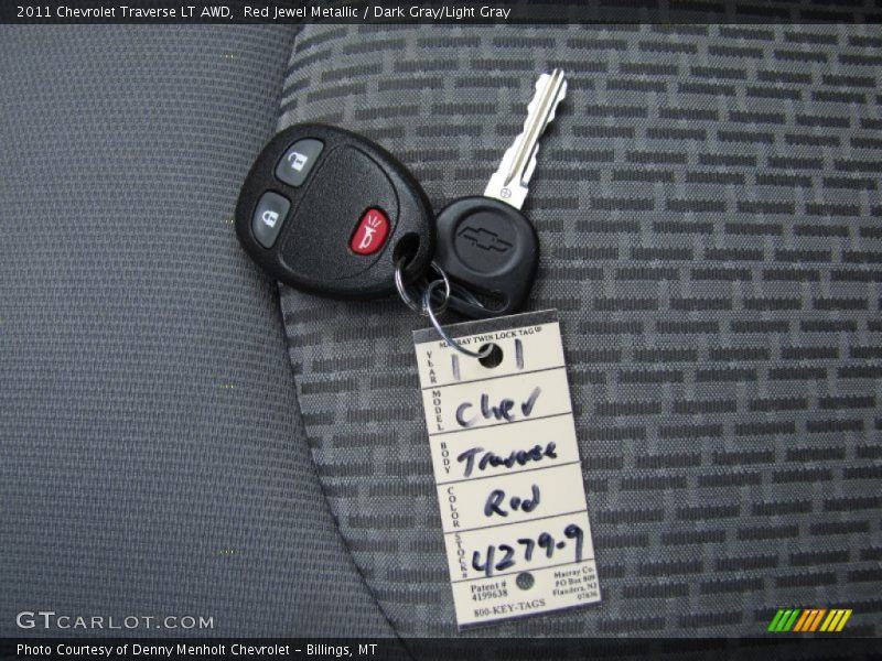 Red Jewel Metallic / Dark Gray/Light Gray 2011 Chevrolet Traverse LT AWD