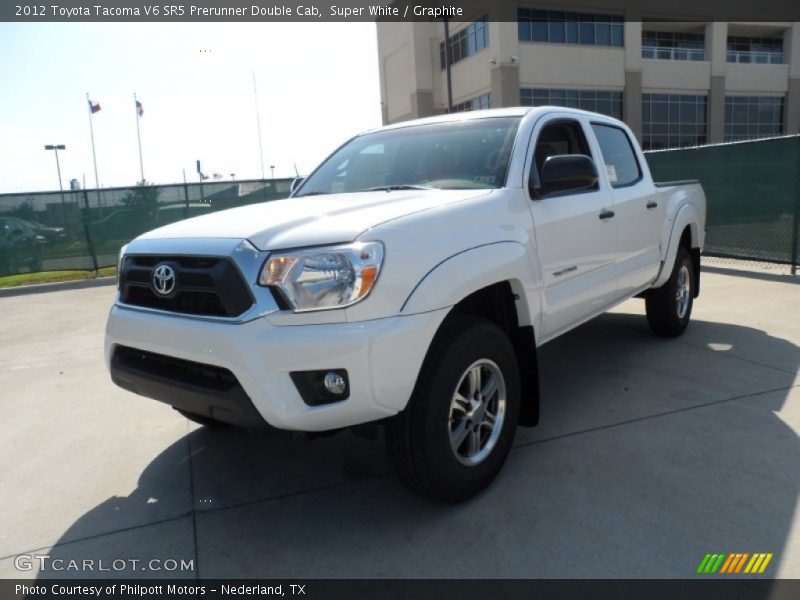 Super White / Graphite 2012 Toyota Tacoma V6 SR5 Prerunner Double Cab