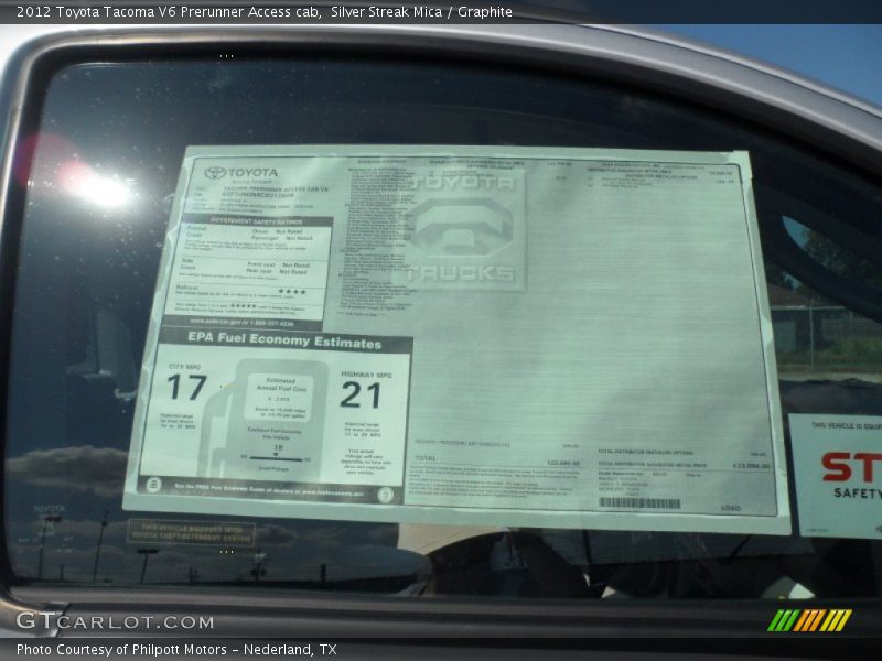  2012 Tacoma V6 Prerunner Access cab Window Sticker