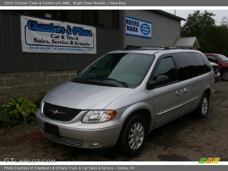 Bright Silver Metallic / Navy Blue 2003 Chrysler Town & Country LXi AWD