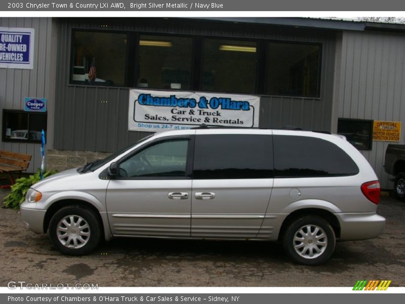 Bright Silver Metallic / Navy Blue 2003 Chrysler Town & Country LXi AWD