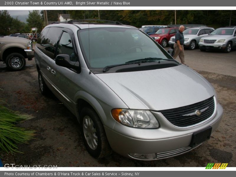 Bright Silver Metallic / Navy Blue 2003 Chrysler Town & Country LXi AWD
