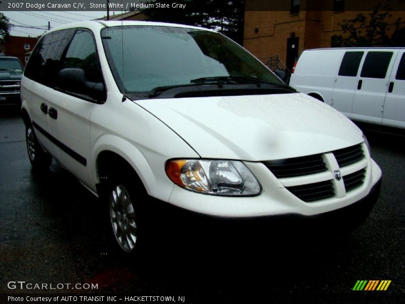 Stone White / Medium Slate Gray 2007 Dodge Caravan C/V