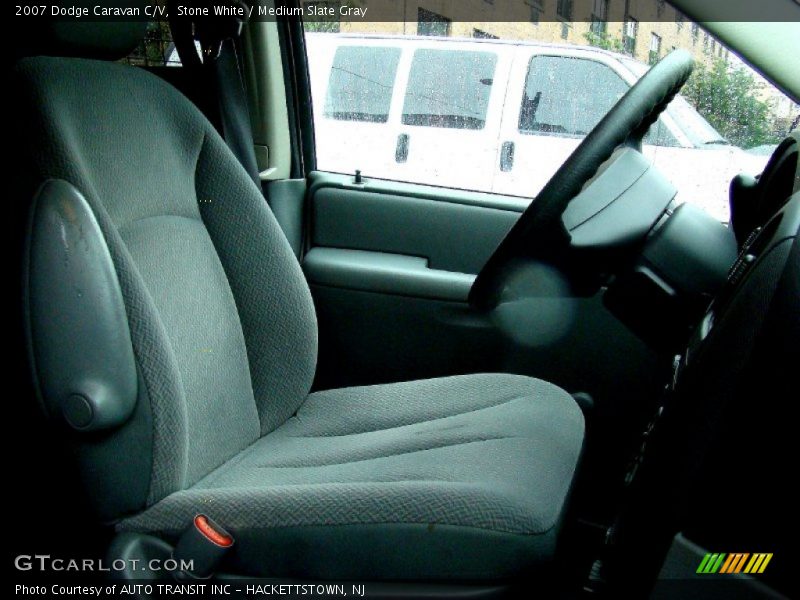 Stone White / Medium Slate Gray 2007 Dodge Caravan C/V