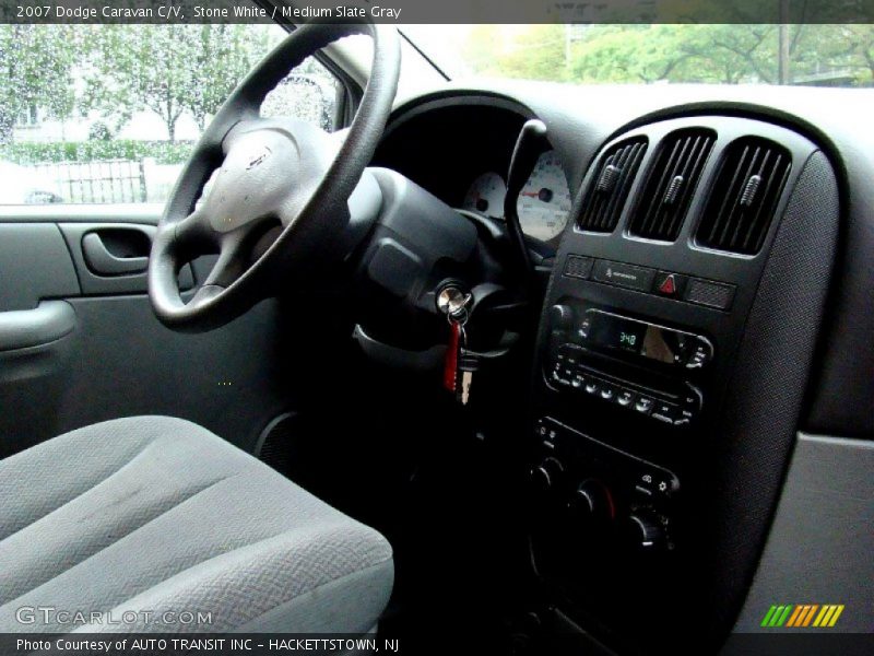 Stone White / Medium Slate Gray 2007 Dodge Caravan C/V