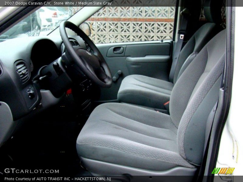 Stone White / Medium Slate Gray 2007 Dodge Caravan C/V